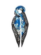 Matchesfashion.com Balenciaga - Floral And Logo-print Silk Scarf - Womens - Blue Print