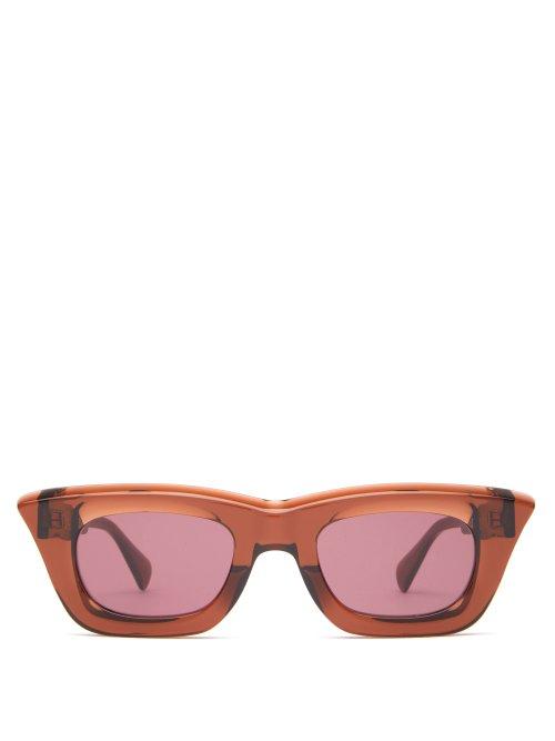 Matchesfashion.com Kuboraum - Cat Eye Acetate Sunglasses - Mens - Brown