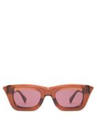 Matchesfashion.com Kuboraum - Cat Eye Acetate Sunglasses - Mens - Brown