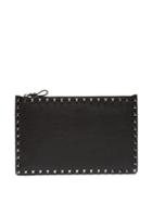 Matchesfashion.com Valentino - Rockstud Grained Leather Pouch - Mens - Black