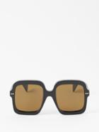 Gucci Eyewear - Oversized Square Acetate Sunglasses - Womens - Black Brown