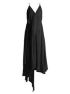 Matchesfashion.com Balenciaga - Draped Silk Crepe Slip Dress - Womens - Black