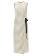 Raey - Hidden-belt Check Dress - Womens - Beige Multi