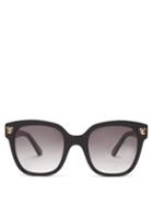 Matchesfashion.com Cartier Eyewear - Panthre De Cartier Square Acetate Sunglasses - Womens - Black