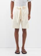 Commas - Pleated Linen-blend Shorts - Mens - Cream
