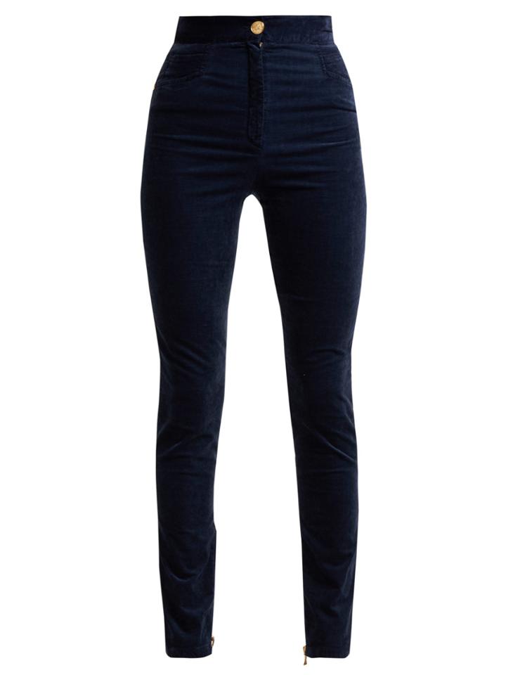 Balmain Cotton-blend Velvet Trousers