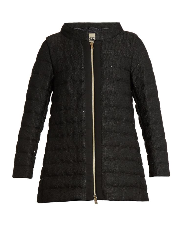 Herno Sequin-embellished Boucl Quilted Down Coat