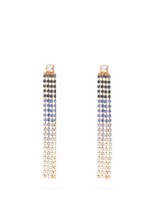 Matchesfashion.com Jacquemus - Les Boucles Monaco Crystal Drop Earrings - Womens - Blue