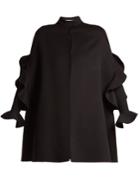 Valentino Ruffle-trimmed Wool Cape