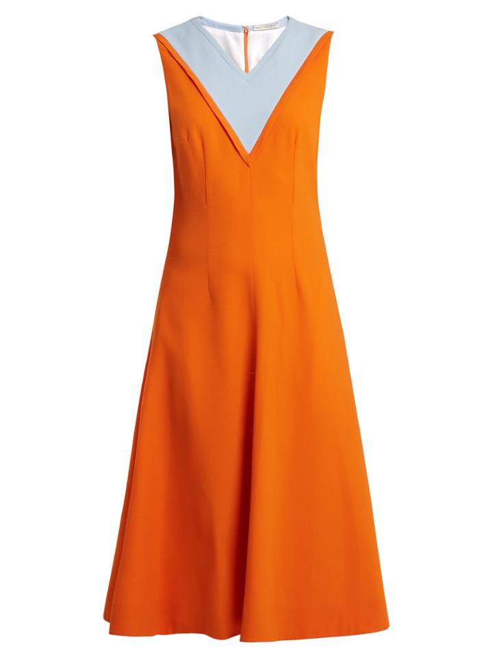 Emilia Wickstead Arlene Contrast-panel Stretch-crepe Dress