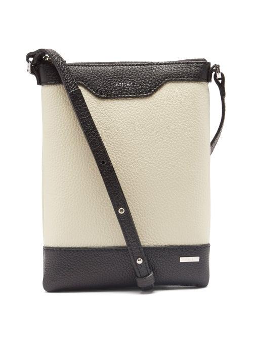 Matchesfashion.com Amiri - Panelled Grained-leather Cross-body Bag - Mens - Black White