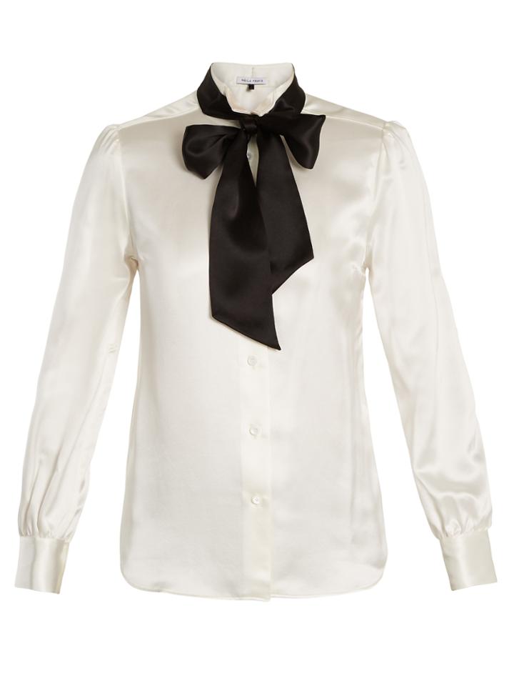 Bella Freud Marlene Wingtiop-collar Silk-satin Shirt