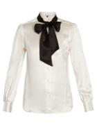 Bella Freud Marlene Wingtiop-collar Silk-satin Shirt
