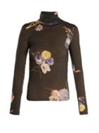 Acne Studios Cleo High Neck Floral-print Wool Sweater