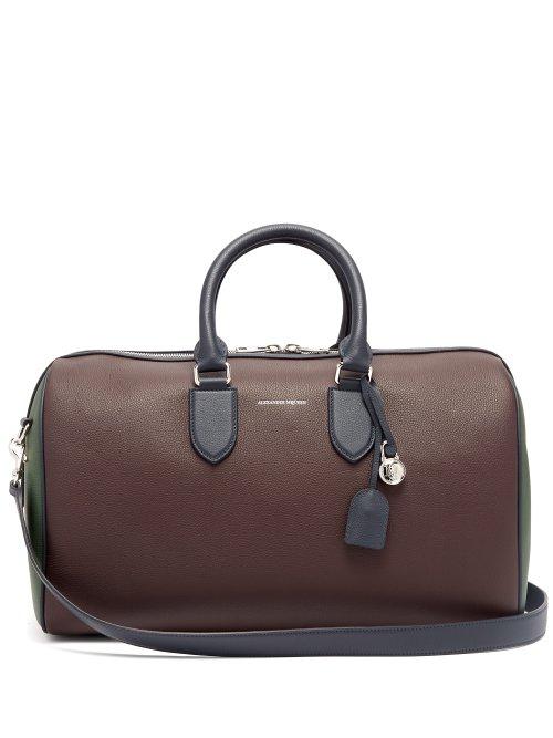 Matchesfashion.com Alexander Mcqueen - Colour Block Leather Duffle Bag - Mens - Blue Multi