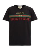 Matchesfashion.com Gucci - Boutique-print Cotton-jersey T-shirt - Mens - Black