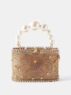 Rosantica - Holli Fireworks Crystal-embellished Lam Handbag - Womens - Gold Multi