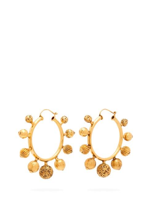 Matchesfashion.com Karry Gallery - 5 Ball Gold Plated Hoop Earrings - Womens - Gold