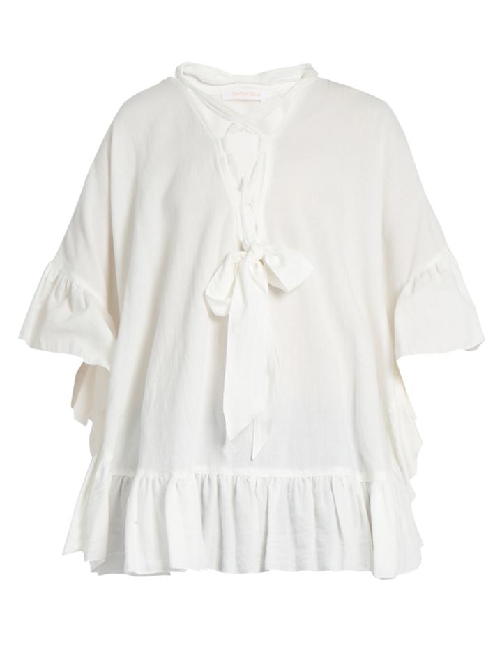 See By Chloé Ruffle-trimmed Cotton-blend Top