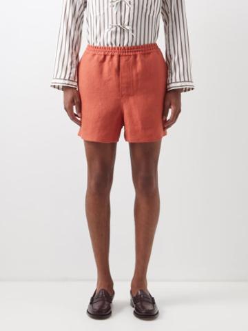 L.e.j - Plage Linen Shorts - Mens - Brown