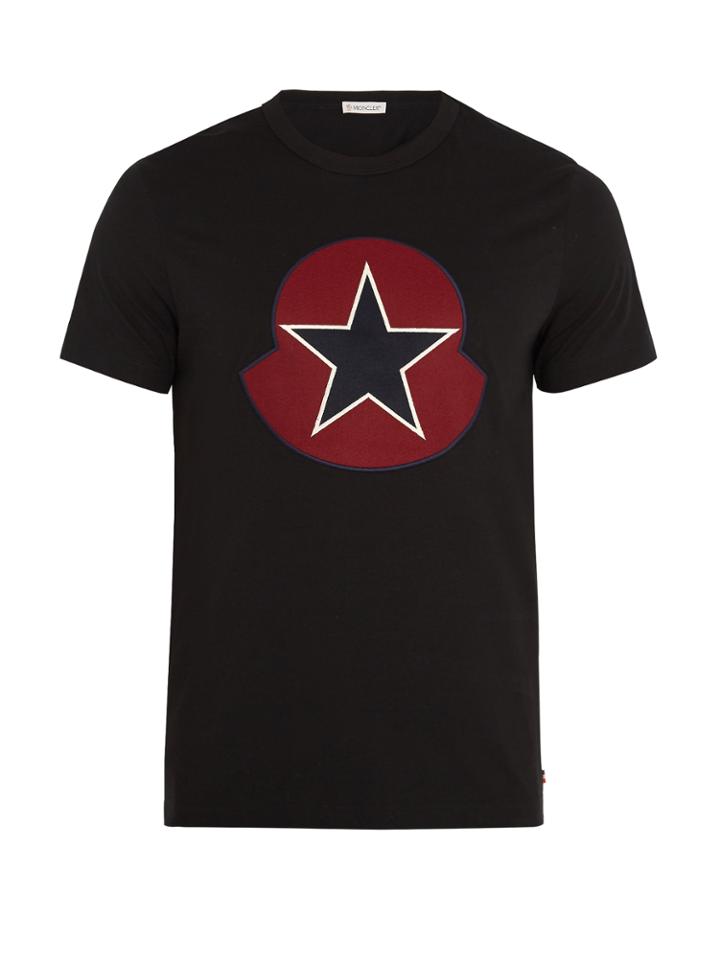 Moncler Felt-logo Appliqu Cotton T-shirt