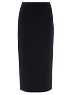 Raey - Wool-blend Boucl Pencil Skirt - Womens - Dark Navy