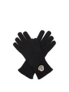 Moncler - Logo-patch Virgin-wool Gloves - Mens - Black