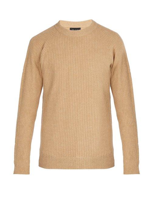 Matchesfashion.com Howlin' - Crew Neck Ribbed Knit Wool Sweater - Mens - Camel