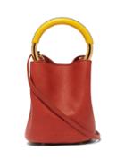 Matchesfashion.com Marni - Pannier Leather Bucket Bag - Womens - Red