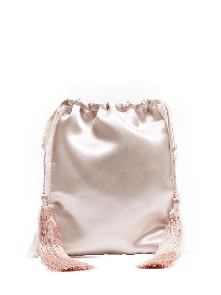 Attico Sofia Tassel-drawstring Satin Pouch
