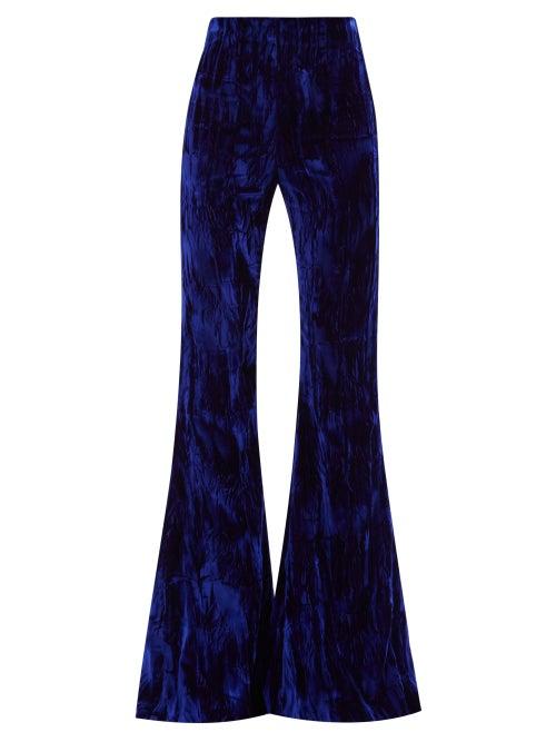 16arlington - Brisbane High-rise Satin Flared Suit Trousers - Womens - Navy