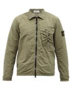 Stone Island - Naslan Crinkled-pocket Nylon-shell Overshirt - Mens - Green