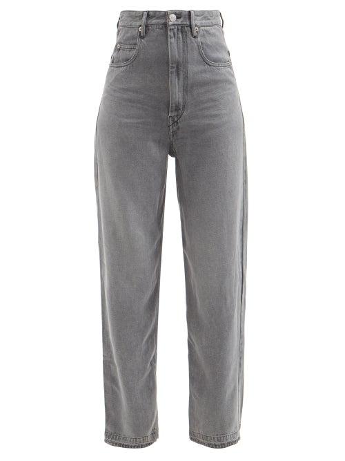 Isabel Marant Toile - Tilorsy High-rise Wide-leg Jeans - Womens - Dark Grey
