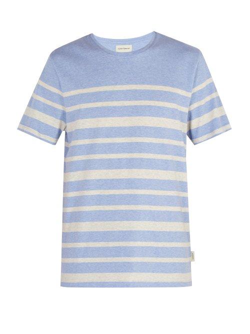 Matchesfashion.com Oliver Spencer - Striped Cotton Jersey T Shirt - Mens - Blue Multi