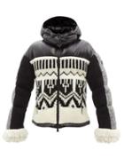 Moncler - Hyoseris Wool-blend And Shell Hooded Jacket - Womens - Black White