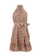 Matchesfashion.com Zimmermann - Leopard-print High-neck Silk Dress - Womens - Leopard