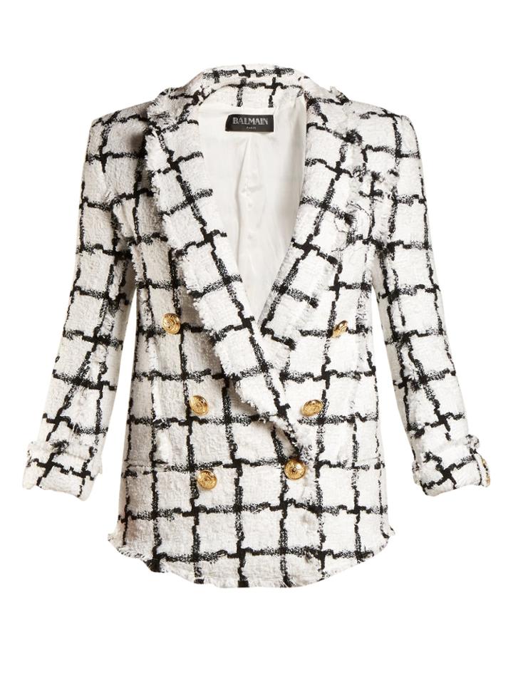 Balmain Notch-lapel Checked Blazer