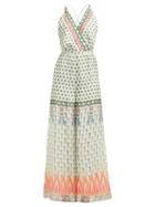Matchesfashion.com Temperley London - Millais Geometric Print Silk Jumpsuit - Womens - White Multi