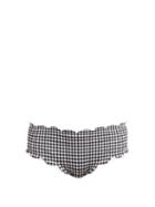 Matchesfashion.com Marysia - Spring Scallop Edge Gingham Bikini Briefs - Womens - Black White