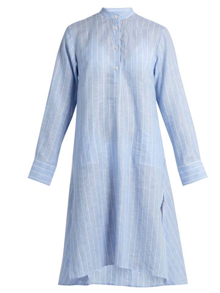 Palmer/harding Stand-collar Long-sleeved Striped Kaftan