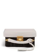 Mark Cross Grace Small Leather And Wicker Box Bag