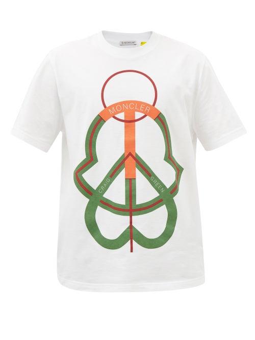 5 Moncler Craig Green - Logo-print Cotton-jersey T-shirt - Mens - White