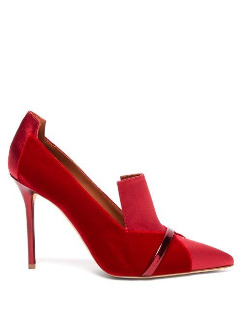 Matchesfashion.com Malone Souliers - Storm Velvet And Satin Pumps - Womens - Red Multi