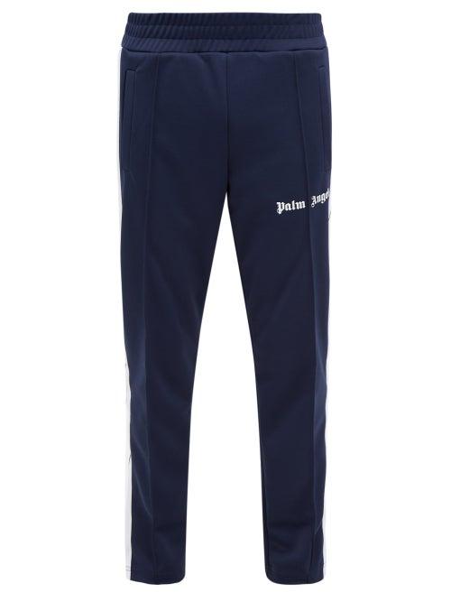 Palm Angels - Logo-print Jersey Slim-leg Track Pants - Mens - Navy