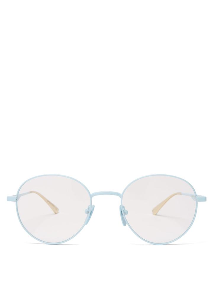 Gucci Oval-frame Metal Glasses
