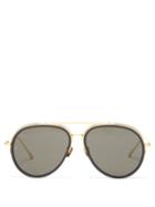Ladies Accessories Linda Farrow - Abel Acetate & Gold-plated Aviator Sunglasses - Womens - Black