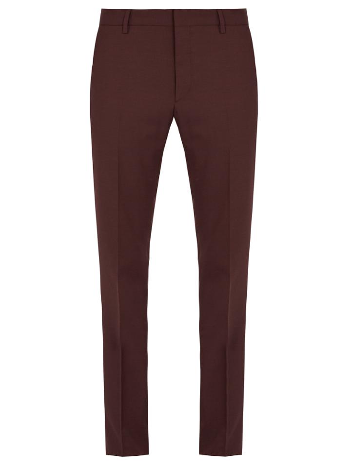Prada Mid-rise Slim-leg Wool And Mohair-blend Trousers