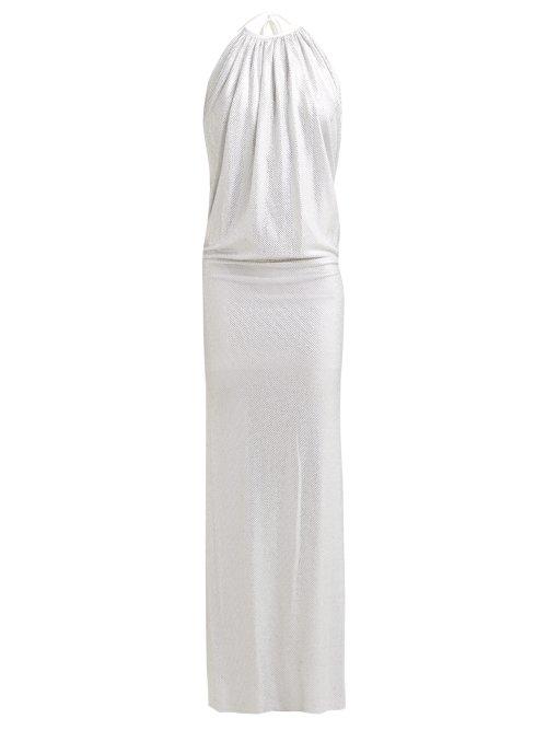 Matchesfashion.com Alexandre Vauthier - Halterneck Crystal Embellished Dress - Womens - Silver