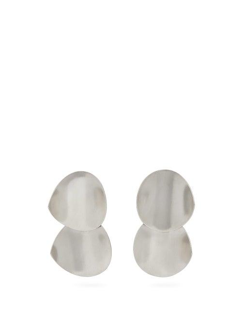Matchesfashion.com Fay Andrada - Porras Double Disc Earrings - Womens - Silver