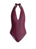 Matchesfashion.com La Doublej - Riviera Striped Swimsuit - Womens - Red Stripe